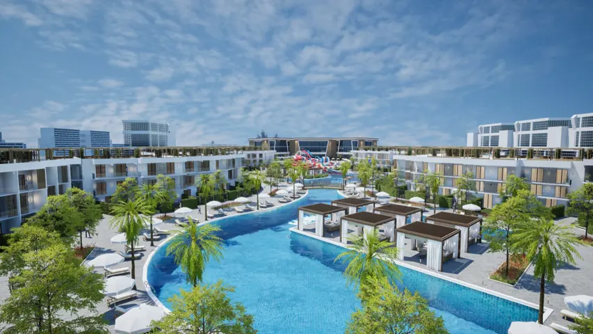 003 Ground Building 7 side pool + 48 m2 private garden